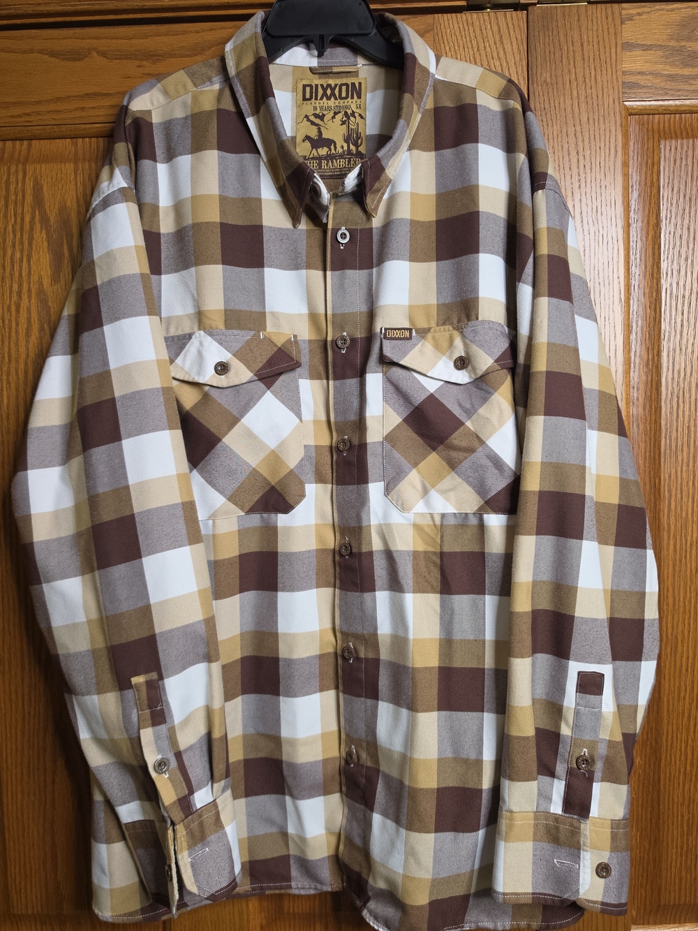DIXXON Plaid Flannel Shirt in Yellow, Brown & Cream